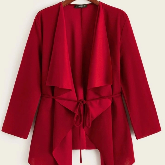 Jackets & Blazers - 💥Waterfall Collar Belted Light Jacket
